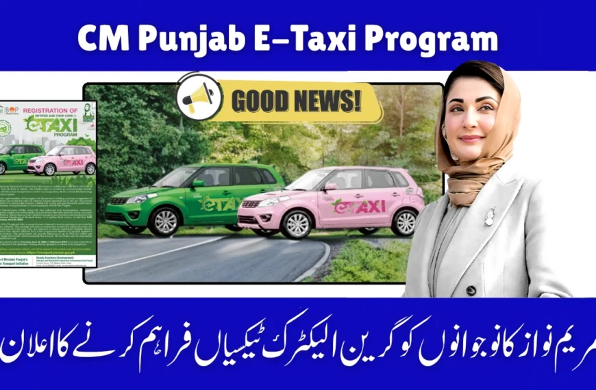 CM Punjab Announces E-Taxi Registration Under Green Transport Plan