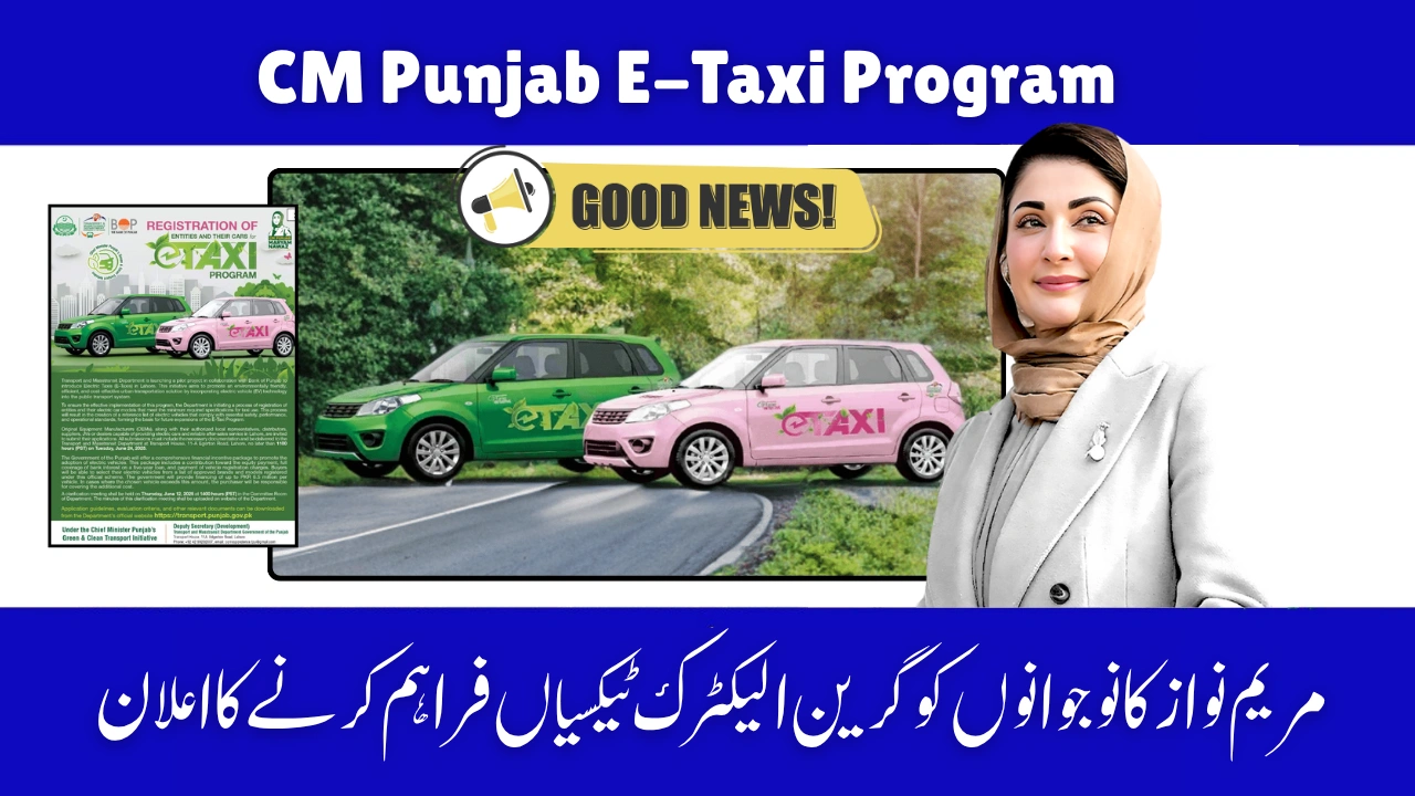 CM Punjab Announces E-Taxi Registration Under Green Transport Plan